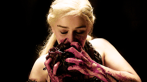 Image result for daenerys targaryen eating heart gif